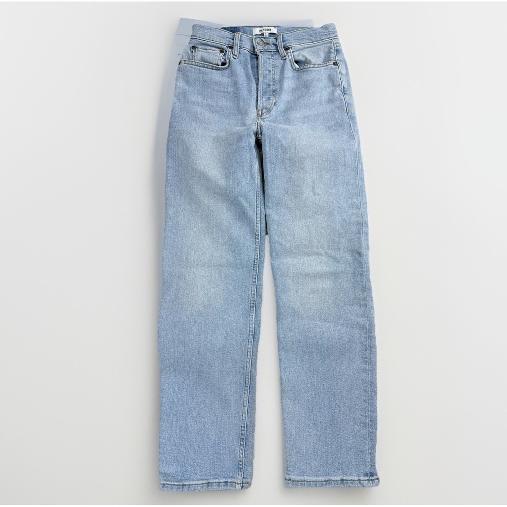 RE DONE Womens 70s Stove Pipe Jeans Size 24 River Fade $285